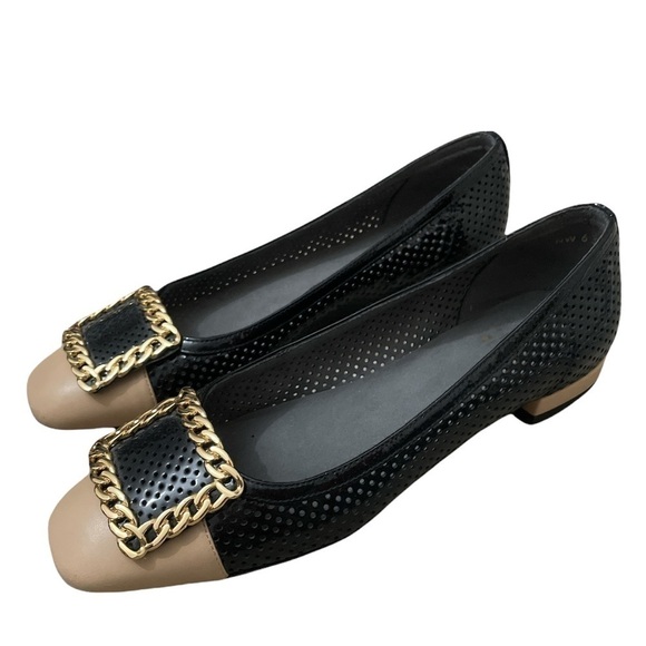 Stuart Weitzman two toned leather classic chic minimalist flats Made in Spain - Picture 16 of 16